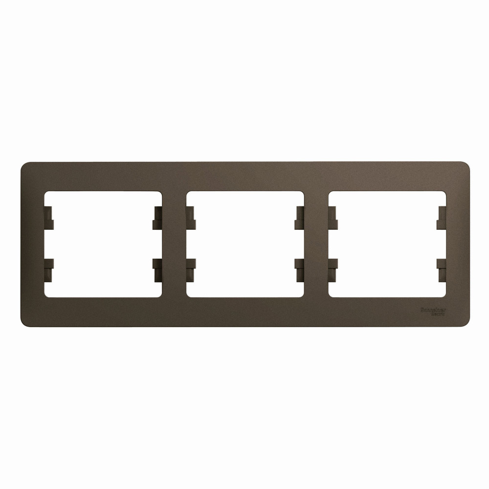 GLOSSA Рамка 3 поста горизонтальная шоколад