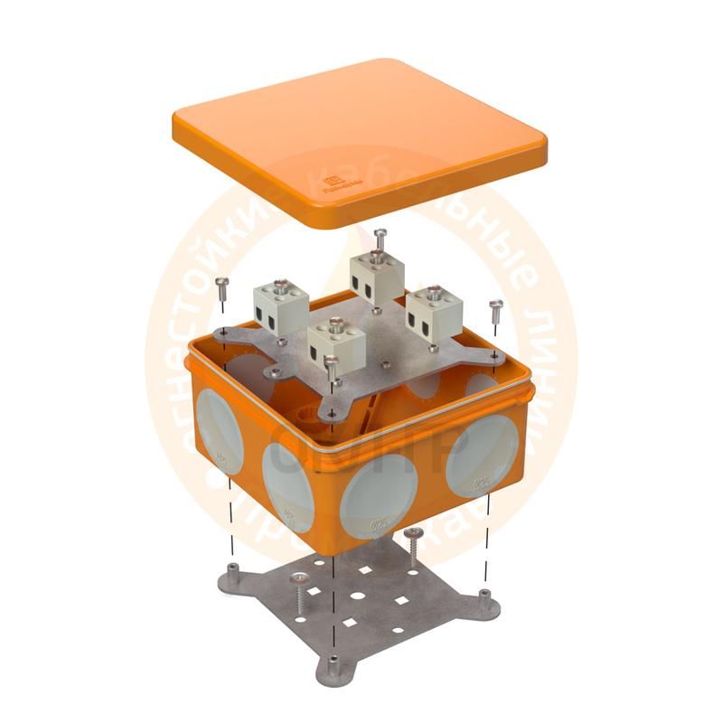 Коробка огнестойкая ОП двухкомпонентная 60-0300-FR6.0-4-8-Р Е15-Е60 100х100х50 Промрукав 60-0300-FR6.0-4-8-Р