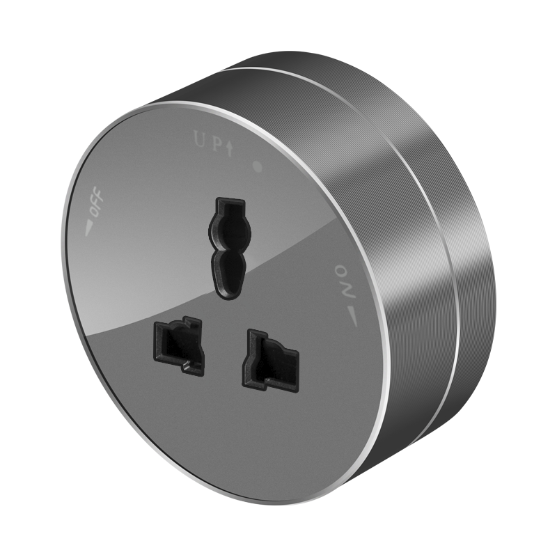 Systeme Electric MultiTrack Графит Розетка универс. круглая 13А/250В