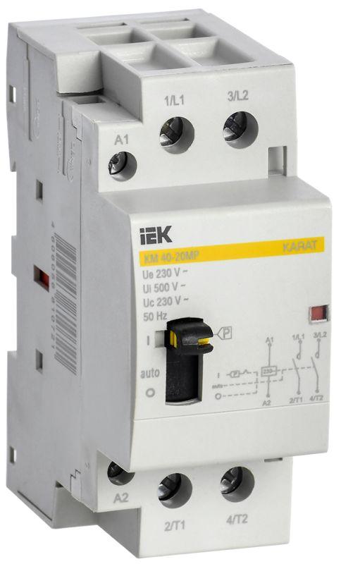 Контактор модульный IEK КМ40-20МР AC с ручным управ. KARAT MKK12-40-20