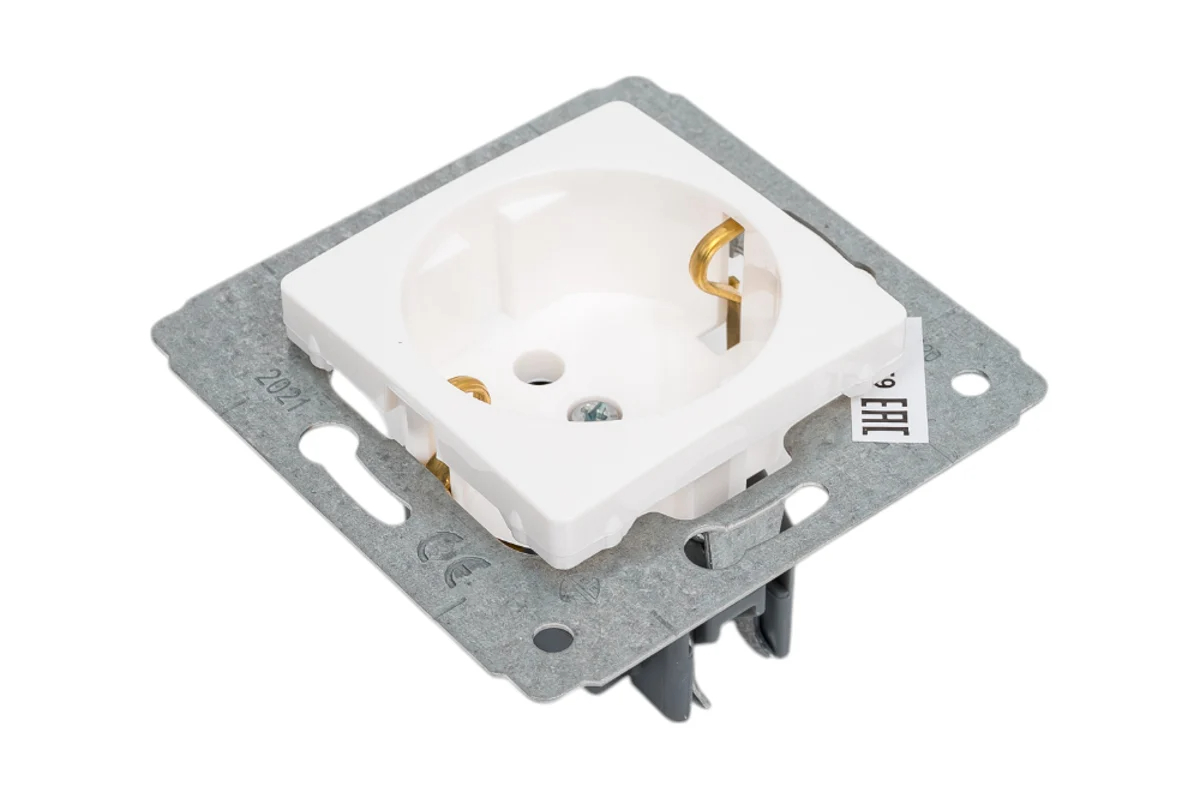 Розетка 1-м СП Cariva 16А IP20 2P+E немецк. стандарт механизм бел. (DIY-упак.) Leg 695946