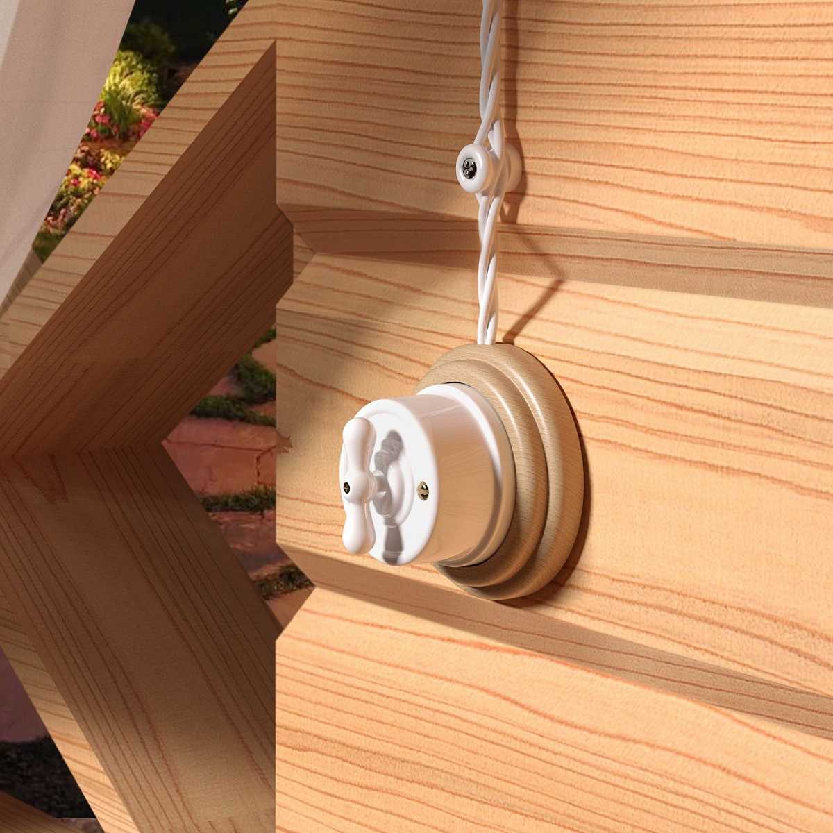 Ретро кабель витой 3х1,5 белый 20 м (под заказ) W6453201